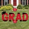 Big Dot of Happiness Red Graduation Party Yard Signs - Outdoor Lawn Decorations - GRAD